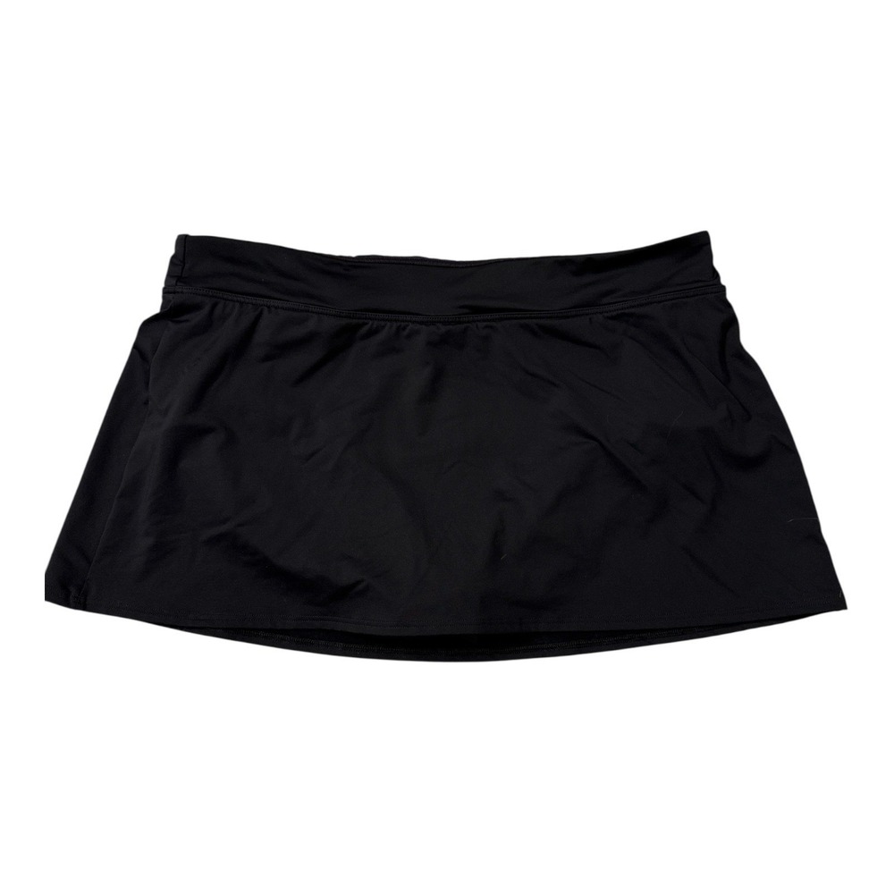 Lands' End Swim Skirt Womens 16 Black Tummy Control Modest Bathing Suit Bottom‎